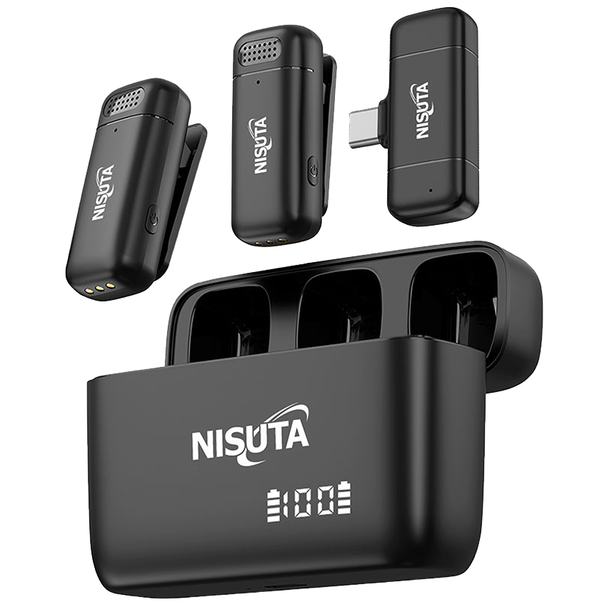 Microfono Corbatero Dual Inalambrico Nisuta Ns-micw3 Usb C